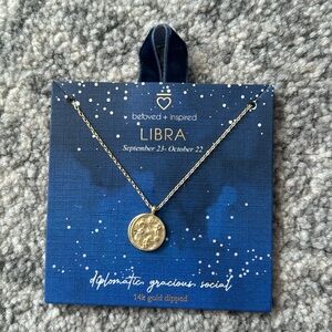 Beloved + Inspired Astrology Necklace Libra 14K Dipped